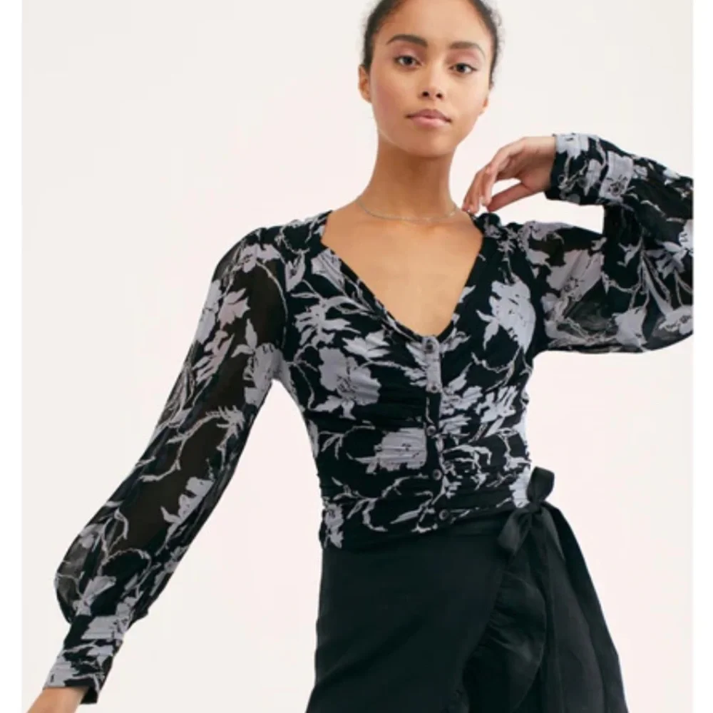 Free People If You Had My Love Printed Blouse Top